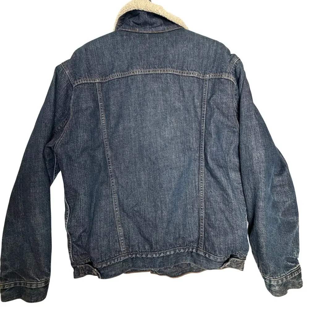 Levis 70520 sherpa lined jean denim jacket‎ trucker Men's size L Large Read